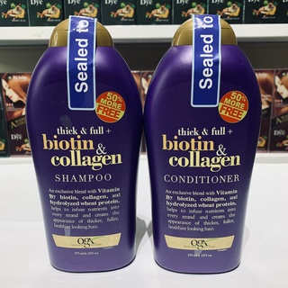 Dầu Gội Cặp Biotin Collagen Tím Dưỡng Tóc Kết Hợp Biotin Và Provitamin B7 Bộ 2 Chai 577ml
