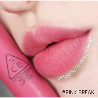 Son 3CE velvet lip tint hồng đào pink break