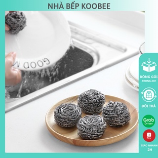 Bộ 5 cọ xoong nồi, bùi nhùi búi sắt loại bỏ vết bẩn cứng, vết khét đen, vết ố trên nồi, chảo, chén đĩa