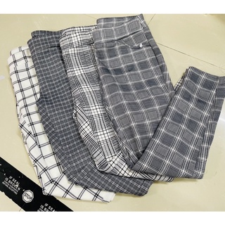 Quần jegging thun uni kẻ cho nữ siêu co giãn