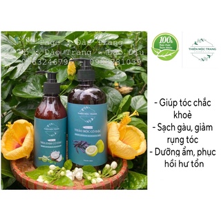 Dầu gội - xả bồ kết cô đặc Thiên Mộc Trang 500ml ( Tặng kèm vụn xà bông khi mua cả cặp )