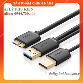 Cáp USB 3.0 sang Micro USB 1M hỗ trợ cổng USB nguồn UGREEN 10382 dailyphukien