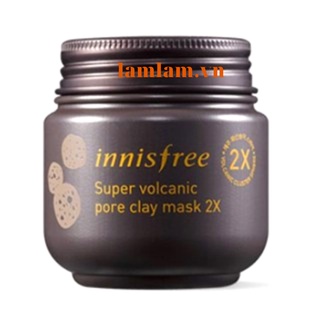 Mặt nạ đất sét tro bụi núi lửa Innisfree 2X tẩy tế bào chết, làm sạch bã nhờn, thu nhỏ và se khít lỗ chân lông