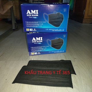 Combo 2 hộp_Khẩu Trang Y Tế_Mầu Đen 4 Lớp AMI (Hộp 50 Chiếc) 2đen 4L