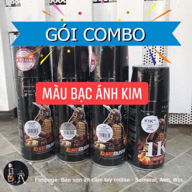 SƠN SAMURAI- Combo sơn mâm màu bạc