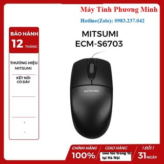 Chuột máy tính Mitsumi ECM-S6703 đen USB - Hàng Chính Hảng