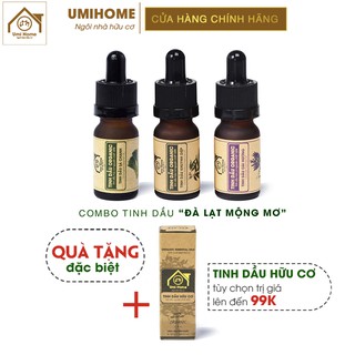 Combo 3 loại Tinh Dầu UMIHOME gồm Oải hương, Khuynh Diệp, Sả Chanh (10mlx3) nguyên chất hữu cơ