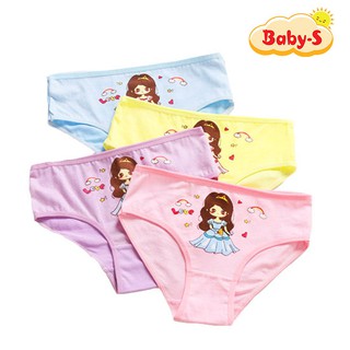 Quần lót bé gái, Quần chip cotton cho bé gái 2-12 tuổi hình công chúa nhiều màu chất thun co giãn Baby-S – SC006