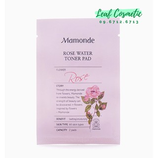 [ 2 miếng ] Miếng bông cấp ẩm Mamonde Rose Water Toner Pad