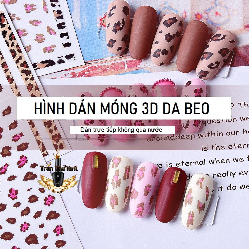 Sticker Hình Dán Móng 3D | Da Beo
