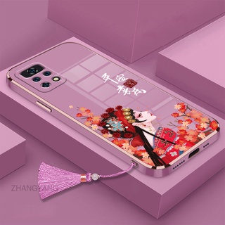 Ốp Điện Thoại TPU Silicone Mềm Mạ Điện Có Dây Đeo Cho Redmi note 11 note 11s note 11 pro
