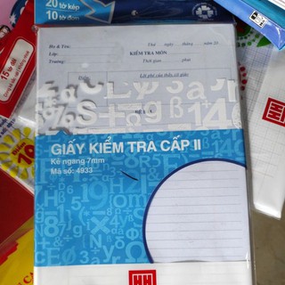 Giấy kiểm tra cấp 2 Hồng Hà
