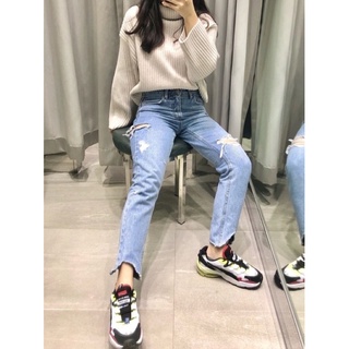 Áo Len Cổ Lọ Nữ Trắng Dáng Rộng