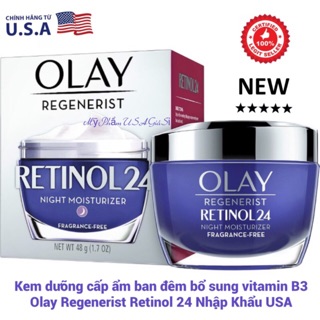 Kem dưỡng cấp ẩm ban đêm bổ sung vitamin B3 Olay Regenerist Retinol 24 Nhập Khẩu USA