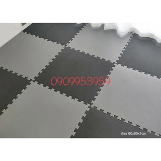 thảm xốp lót sàn size 60×60×1cm màu đen và xám tối