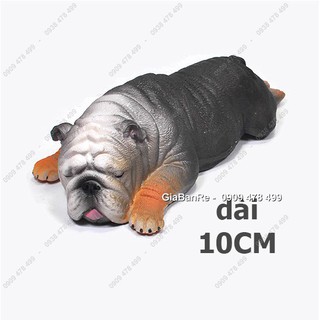 MS: 4683.7 - MÔ HÌNH CHÓ MẶT XỆ ĐÁNG YÊU - DÀI 10CM - NẰM NGỦ ĐEN