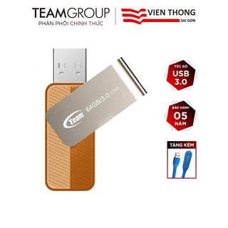 USB 3.0 Team Group C143 64GB nắp xoay 360 tặng đèn LED cổng USB