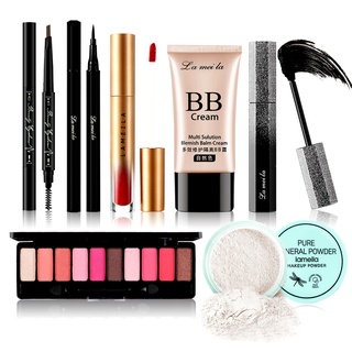 Bộ trang điểm đầy đủ LAMEILA 7 món makeup xinh kem nền phấn phủ phấn mắt mascara kẻ mày kẻ mắt dạ son kem-URBLML-T7