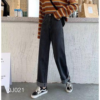QUẦN JEAN ỐNG RỘNG NỮ CAO CẤP HADI MÀU XÁM ĐEN CỰC HOT XẮN LAI CỰC XINH XẮN-NB12301