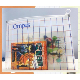Túi đựng bút tài liệu nhựa CAMPUS khoá zip A4 Line Field J13