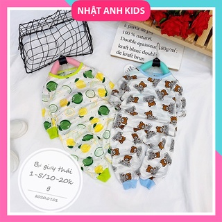 [THANH LÝ] Bộ cotton giấy Thái dài tay cho bé trai và bé gái dễ thương