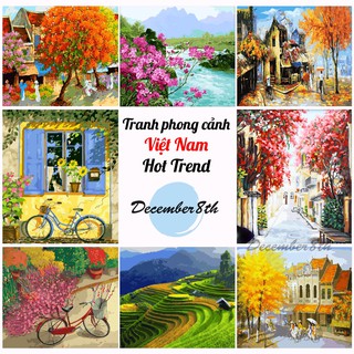 Tranh tô màu theo số Tranh sơn dầu số hóa December8th Phong cảnh Việt Nam