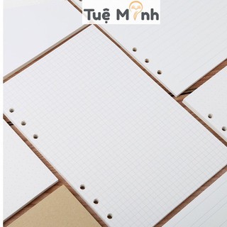 Ruột sổ còng A5 90 trang giấy refill caro/ dot/ kẻ ngang/ kế hoạch 100gsm P07