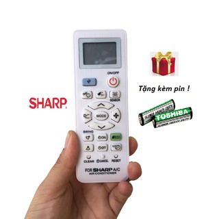 Điều khiển máy lạnh SHARP SENSOR dòng J-TECH - Hàng tốt, Tặng kèm pin