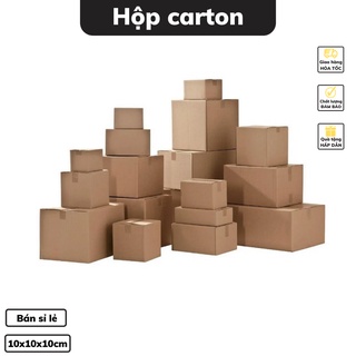 Hộp Carton 10 x 10 x 10 cm đóng hàng bìa carton 3 lớp đóng hộp quà bán sỉ lẻ nhiều kích cỡ khác nhau