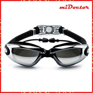 Kính Bơi Người Lớn Nam Nữ Cao Cấp - Tặng Kèm Bịt Tai + Hộp Đựng Kính - Hàng Chính Hãng miDoctor - Màu Đen