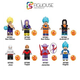 Xếp Hình Minifigures Các Nhân Vật Dragon Ball Son Goku Trunks Vegeta - Đồ Chơi Lắp Ráp non-lego Logo KF6045 [B1]