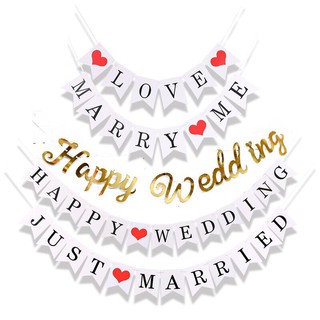Dây treo chữ Happy Wedding trang trí phòng cưới, đám cưới