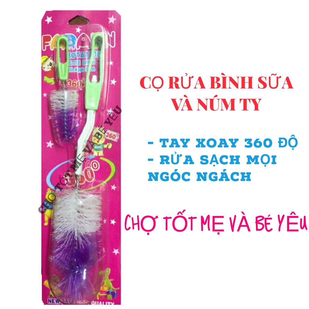 CÂY RỬA BÌNH SỮA VÀ NÚM TY (cọ rửa 360 độ)
