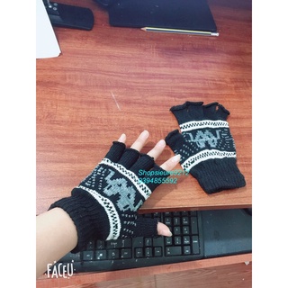 găng tay len hở ngón nam_nữ(kẻ)