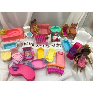 Nội thất búp bê Kelly, Chelsea Barbie, sơ sinh. Mã nội thất D. Phụ kiện búp bê