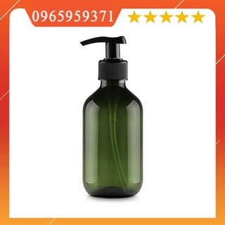 Chai đựng dầu gội, sữa tắm, dung dịch lỏng, sệt 350ml màu xanh vòi nhấn.