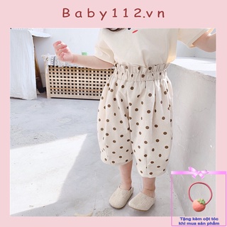 QUẦN THỜI TRANG BÉ GÁI HỌA TIẾT CHẤM BI DỄ THƯƠNG CHO BÉ GÁI 2,3,4 TUỔI
