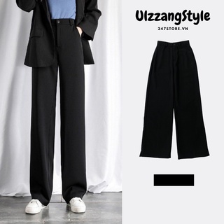 Quần ống rộng, quần ống suông lưng cao dài 100cm tôn dáng - Thin Clothes