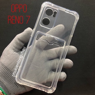 Ốp Lưng Oppo Reno 7 5G Trong Chống Sốc Gù Bảo Vệ Camera Kèm Ngăn Đựng Thẻ Card, Hình Ảnh