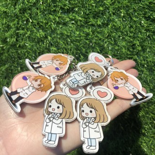 Móc khóa cắt chibi hình y tá_ móc khóa cắt nhân vật theo yêu cầu
