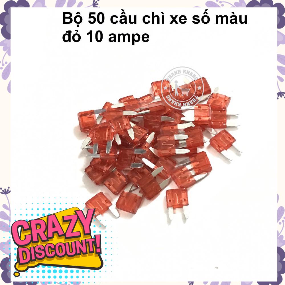 Bộ 50 cầu chì xe số màu đỏ 10 ampe thanh khang 006001414