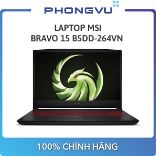 Laptop MSI Bravo 15 B5DD 264VN ( 15.6" FHD/Ryzen 7 5800H/8GB/512GB SSD/RX 5500M/Win 11 Home) - Bảo hành 12 tháng