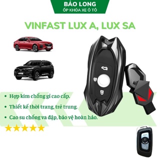 Ốp khóa xe Vinfast Lux A, Lux SA - Kim loại lót cao su