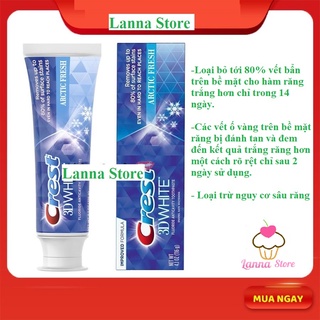 KEM ĐÁNH RĂNG CREST 3D WHITE ARCTIC FRESH TUÝT 116G / PACK 2 TUÝT 232G - USA