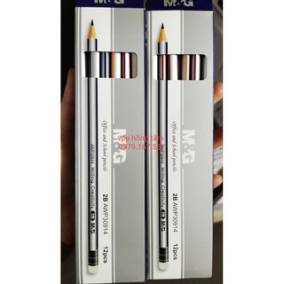 Hộp 12c bút chì tam giác kèm tẩy M&amp;G 30914