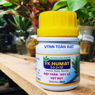 Phân Bón NPK Sinh Học VK HUMAT lọ 50ml, Mập Thân, Dày Lá, Vọt Đọt