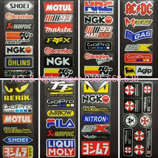 [Mã LIFEAUMAY giảm 10% tối đa 30k đơn 150k] Tem dán xe vỉ 6 sticker full logo chống thấm nước [P1]