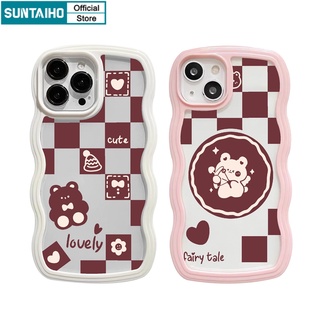 Suntaiho Ốp lưng iphone Ốp điện thoại mềm viền gợn sóng thích hợp cho iPhone 11 Pro 13 12 Pro Max X XS Max XR 7 8 Plus