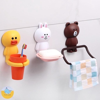 Giá Treo Để Cốc Ly Nhựa Khay Gắn Treo Tường Hình Thú Thỏ Cute Hủ Kệ Đựng Bàn Chải Kem Đánh Răng Cho Bé Gắn Dán Tường