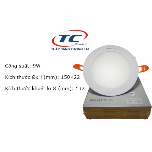 [Hộp 10 bóng] Đèn LED panel âm trần 9W Duhal (KDGT509)
